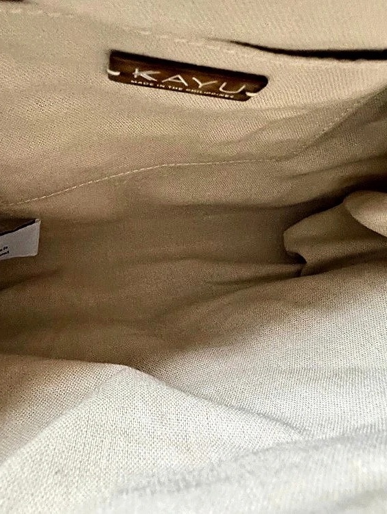Kayu Striped Woven Shoulder Bag In Green & Cream — image 4 of 5